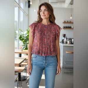 PerSeption Concept Sheer Floral Blouse